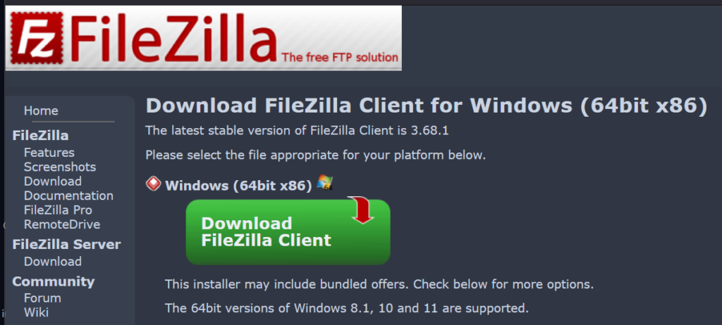 FileZilla herunterladen